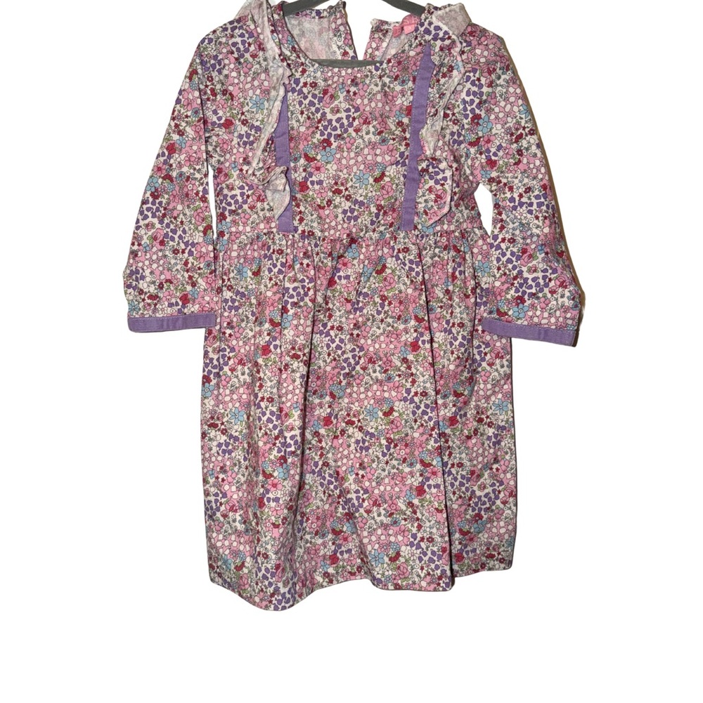 Floral Long-Sleeve Dress with Ruffle Details